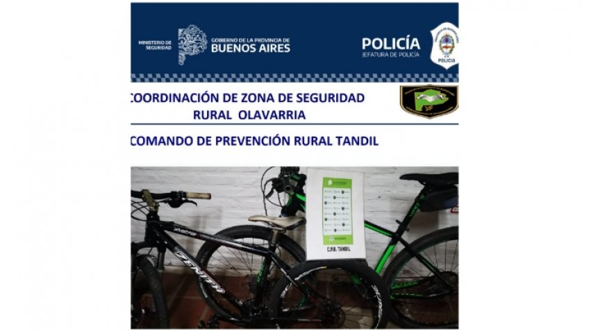 Encontraron dos bicicletas que habían sido robadas en la zona del Haras Lavalle